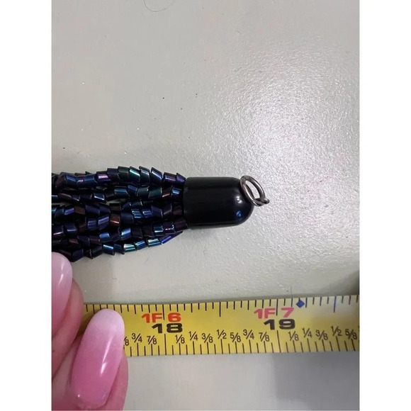 Women’s Blue Fantastic Vintage Bohemian Multi Layered Beaded Glass Necklace - Picture 4 of 5